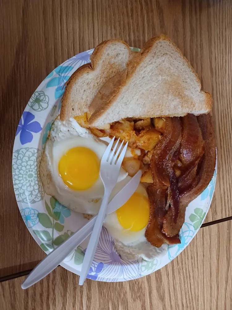 Bacon and Egg with Toast and Fries